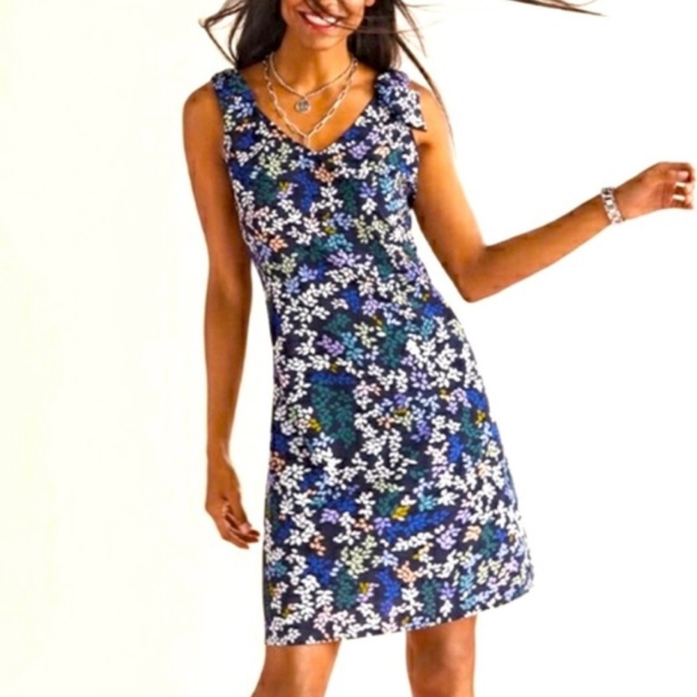 CAbi Cinco Blue Floral Mini Shift Dress